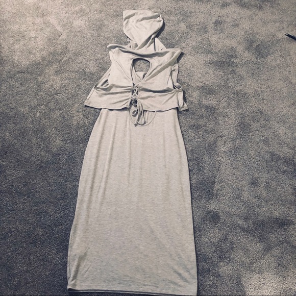 Jersey Dress with Hoodie - Picture 2 of 6